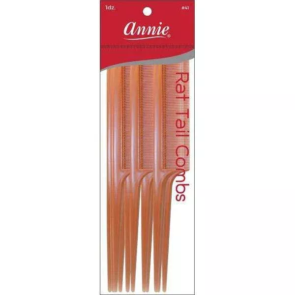 Annie Large Rat Tail Comb Set, 12 Count, Bone