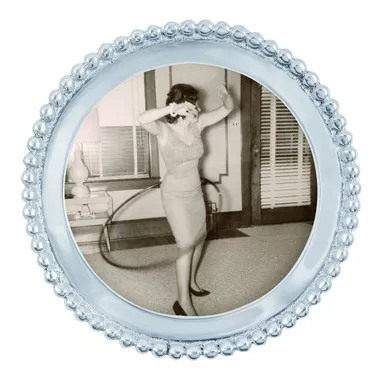 Beaded Round Frame by Mariposa