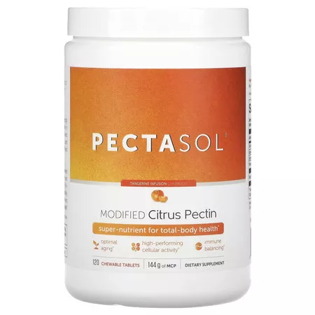 EcoNugenics PectaSol-C Modified Citrus Pectin Chewable Tablets - Tangerine Flavor - 120 Tablets