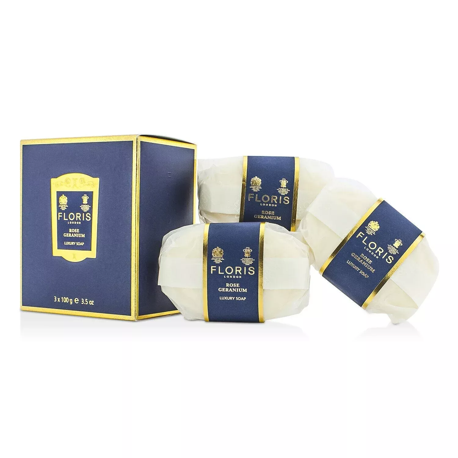 Floris Rose Geranium Luxury Soap3x100g/3.5oz