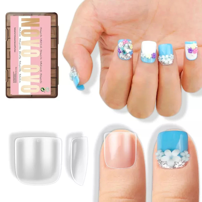 Nail Tips for Men Short Square Round