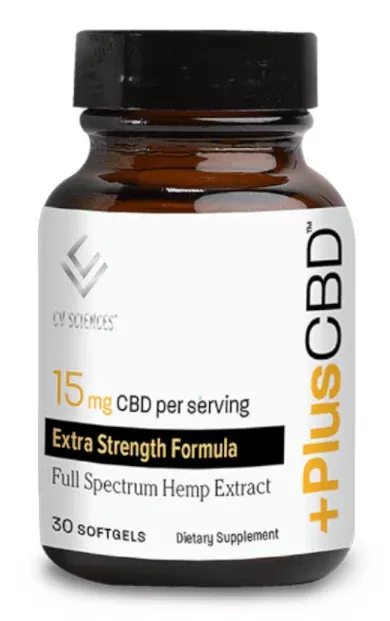 Plus +CBD Softgels 15mg-Serving Extra Strength Formula - 30 PC