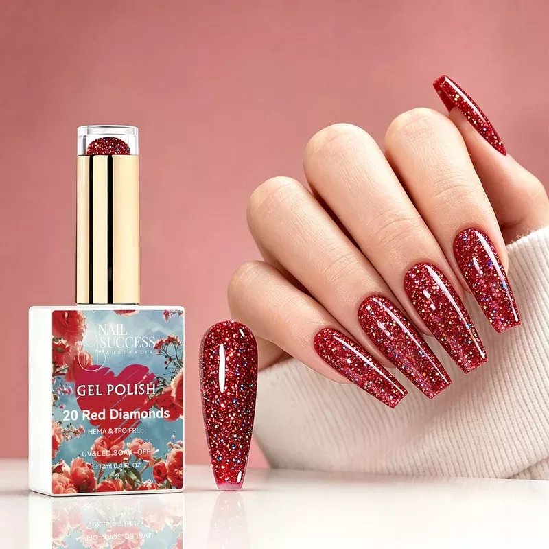 Red Diamonds Gel PolishLovers Red