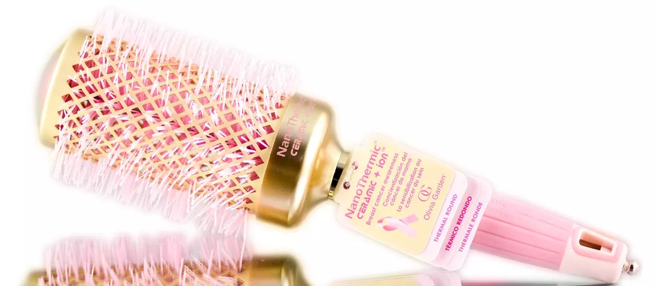 (Rose Gold) Nanothermic Ceramic+Ion Brush - NT-34P18
