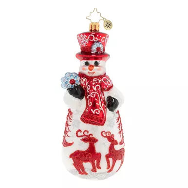 Ruby Red Snowman Ornament by Christopher Radko