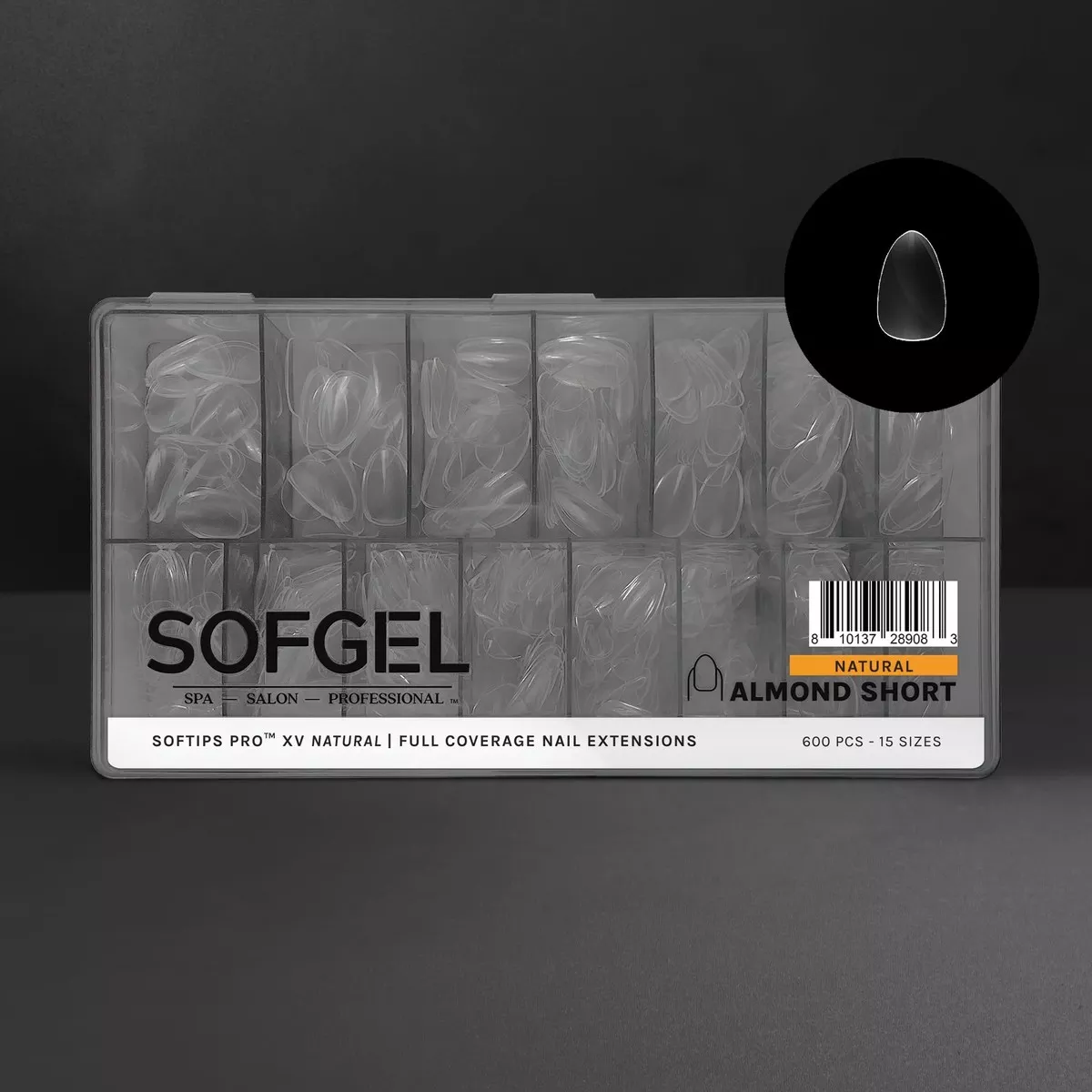 SOFGEL SOFTIPS PRO XV NATURAL - ALMOND SHORT