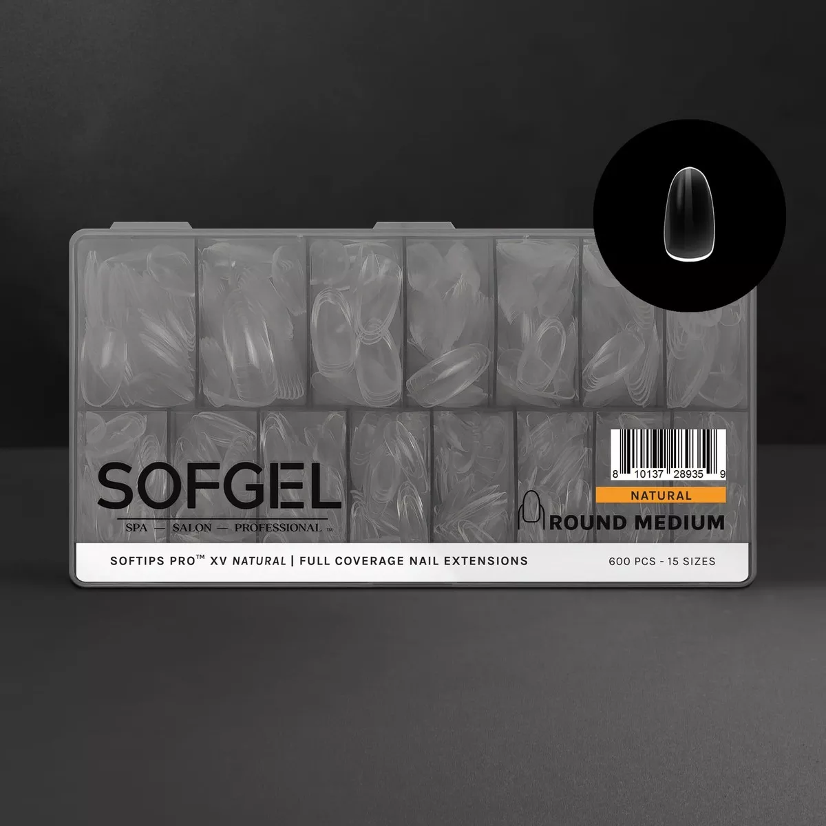 SOFGEL SOFTIPS PRO XV NATURAL - ROUND MEDIUM