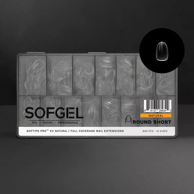 SOFGEL SOFTIPS PRO XV NATURAL - ROUND SHORT