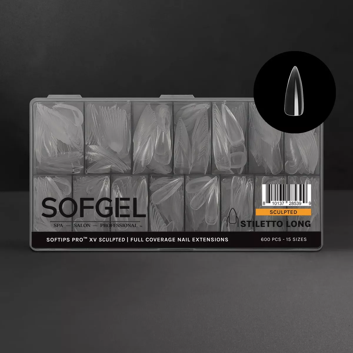 SOFGEL SOFTIPS PRO XV SCULPTED - STILETTO LONG