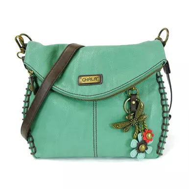 Teal Dragonfly Charming Crossbody