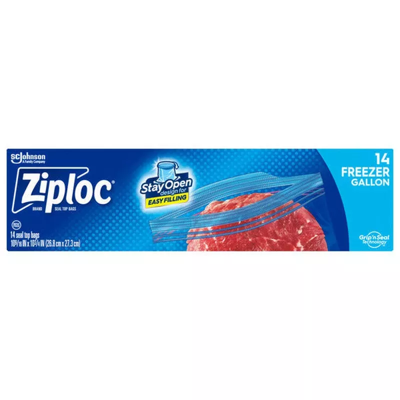 Ziploc Freezer Bags with Stay Open Design for Easy Filling