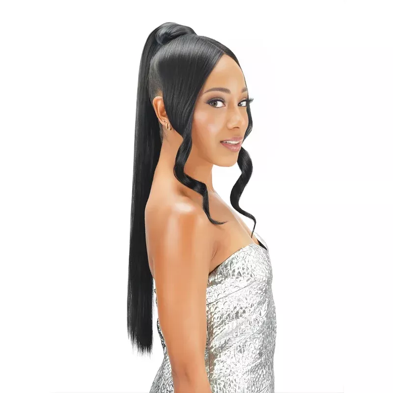 Zury Sis Miss Bang Pony Lace Part Drawstring – Doll | Bang Style Ponytail with Natural Lace Part